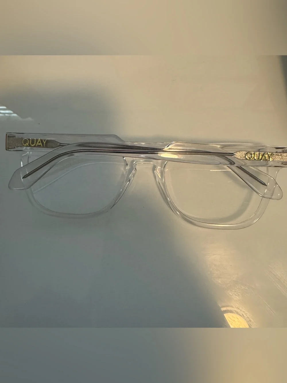 Quay Australia Clear Transparent Blue-Light Square Frames